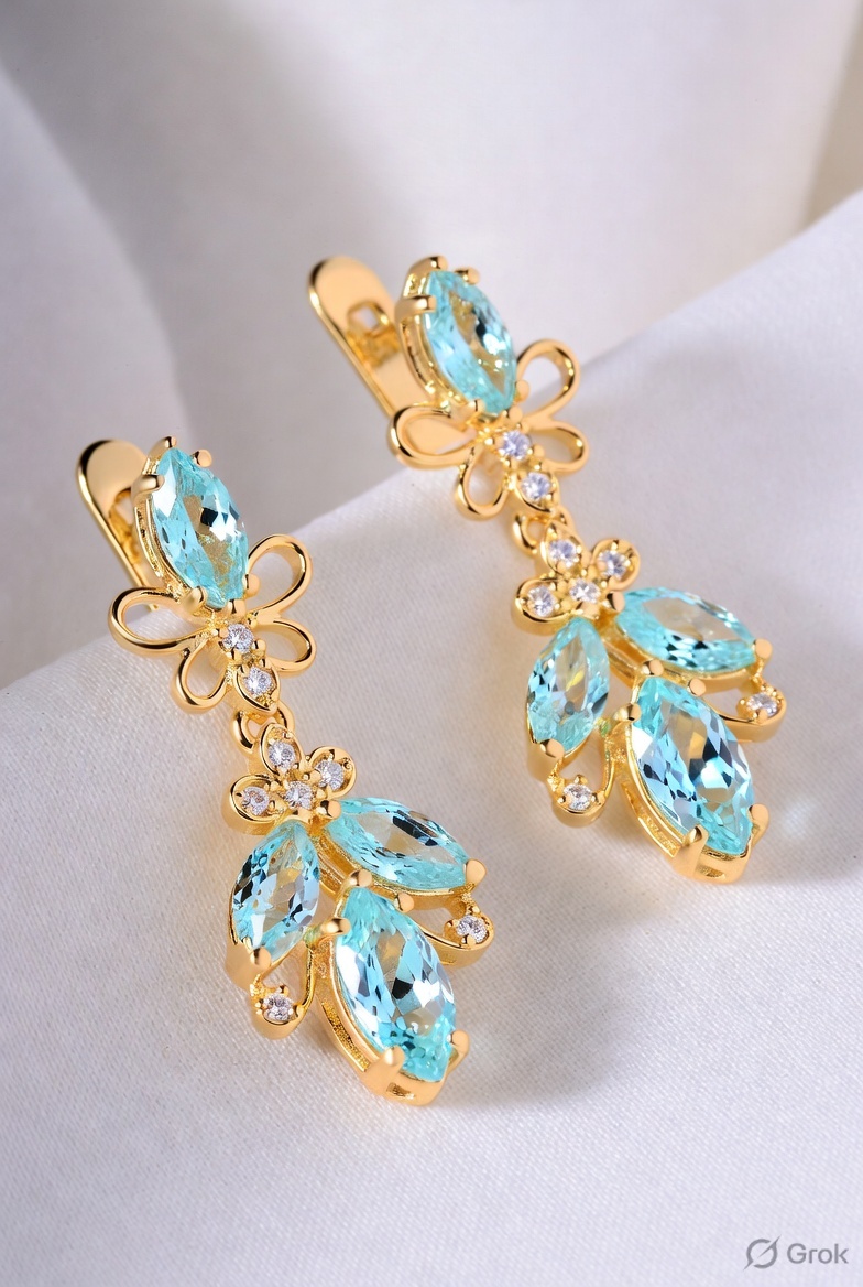 Aqua Bloom Earrings